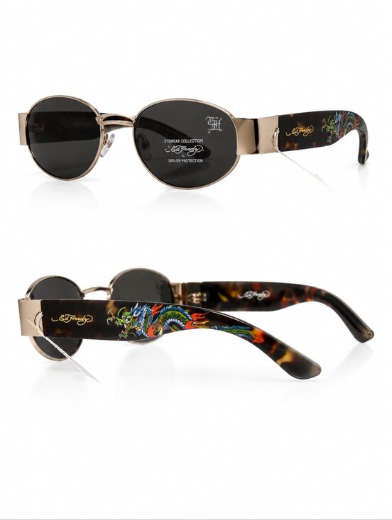 4x BUNDLE ED HARDY Sunglasses Lot of 4 Y2K  Designer LOT NEW Graphic Glasses main image 5